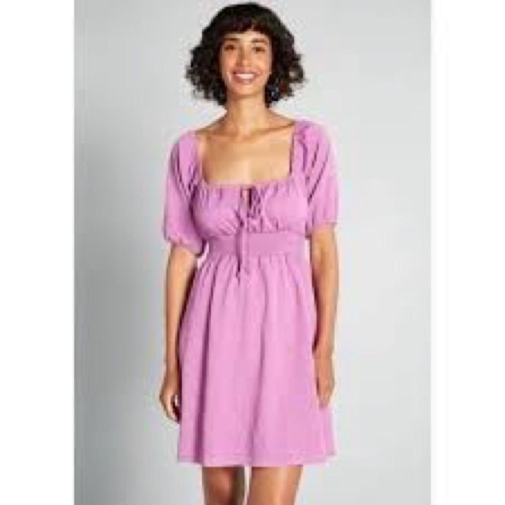 Modcloth Dress Womens 4x Pressed For Flowers Babydoll Smock Prairie Floral Mini - Picture 2 of 10